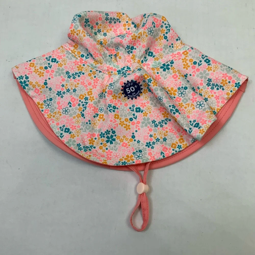 Nabaiji Decathlon Kids Girls XS 3-5 Years Reversible Floral UPF 50+ Bucket Hat